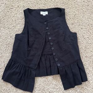 Align Button Up Peplum Top